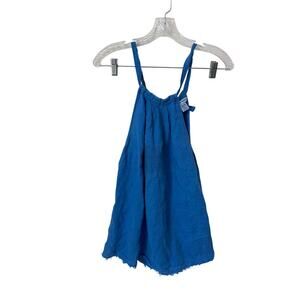 Tommy Bahama 100% Linen Blue Halter Neck Tank Top Size XS